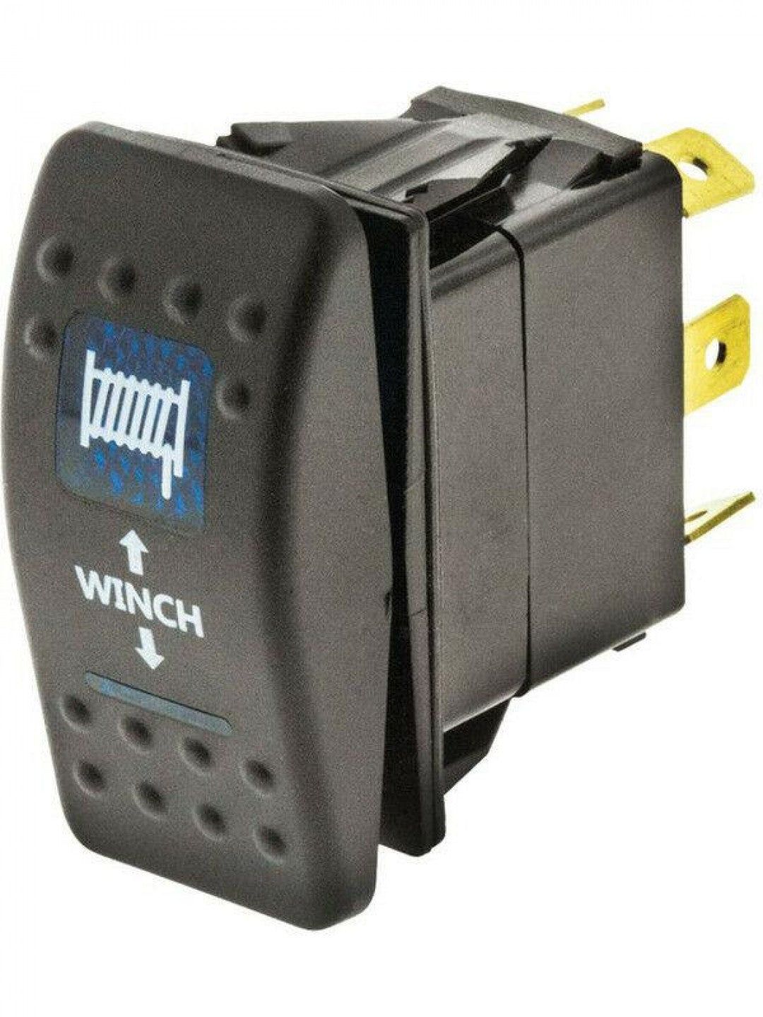 Jaylec - Switch Rocker Winch Symbol 20 Amps @ 12 Vmom On / Off / Mom On Blue