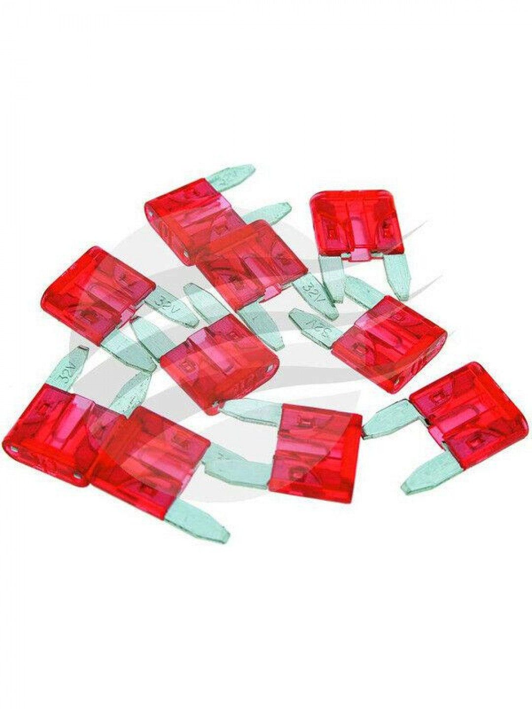 Jaylec - Pack Of 100 Mini Blade Fuse 10 Amps Red