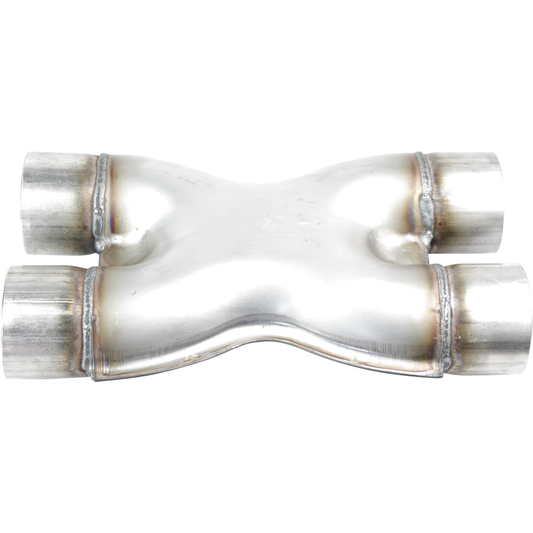 X-Pipe, Twin, 63mm (2-1/2"), 409 Stainless Steel