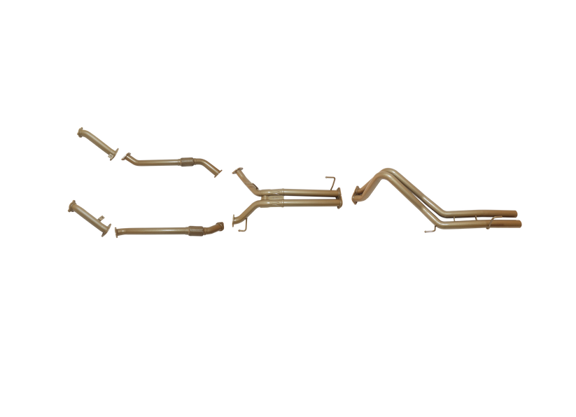 King Brown - Toyota Landcruiser 200 Series V8 4.5L Diesel Twin Turbo 2008 to Sep 2015 (without DPF/Air Purifier) - Twin 2 1/2" with Centre Pipe and Rear Pipe Option Kit