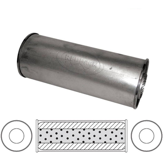 Redback 3" Universal Muffler Centre/Centre 16"x6" Round Aluminised