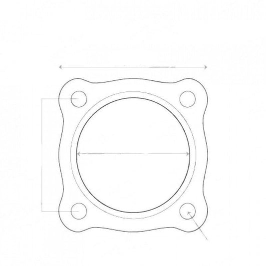 Flange Gaskets for Holden Commodore VT-VZ Catalytic converter, ID 3", 4 Bolts