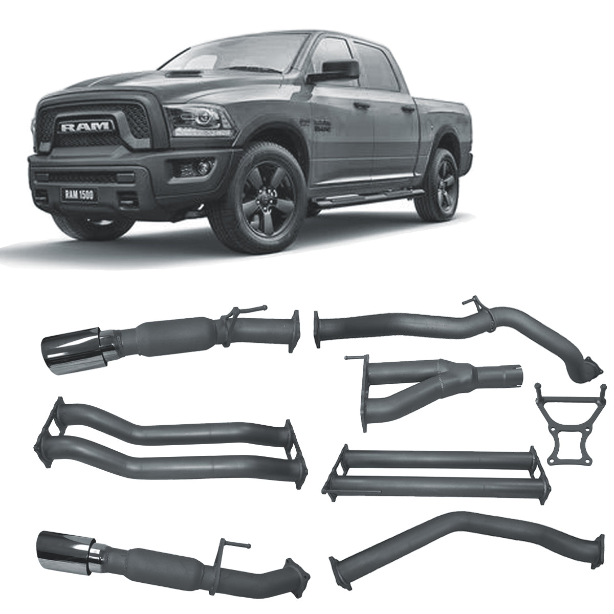 Redback Extreme Duty Exhaust for RAM 1500 DS 5.7L V8 2018-on - DRX80100-PO