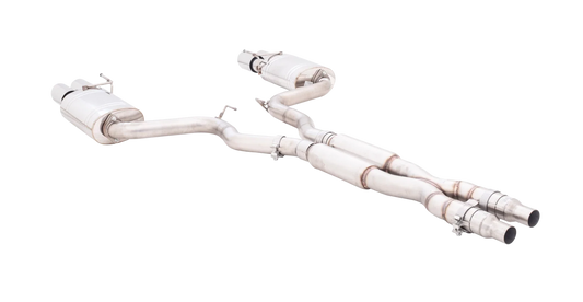 XForce - FORD MUSTANG FN GT FASTBACK COYOTE 5.0L (07/2017-on) Twin 3″ Stainless Steel Cat-Back System With Quad 4″ Tips