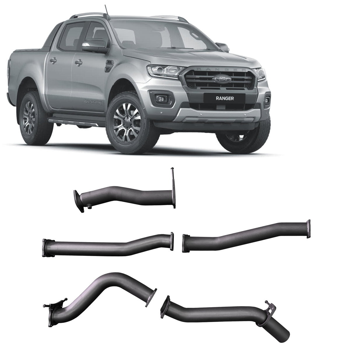 Redback Extreme Duty Exhaust for Ford Ranger 3.2L 2016-2022 | 76mm - FRX22100-PO