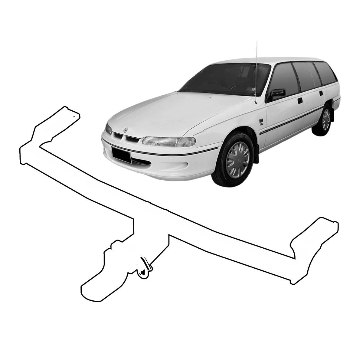 BTA Holden Commodore VB/VS (01/1978 – 08/1997) Heavy Duty Towbar 2000/150kg Capacity