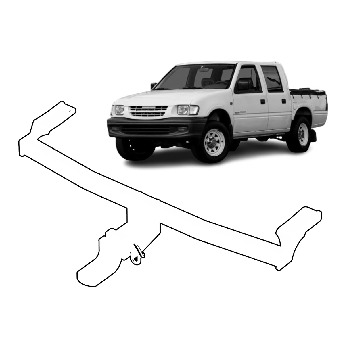 BTA - Towbar to Suit Holden Rodeo (01/1981 – 01/2003) Ute Light Duty Towbar 1000/80kg Capacity