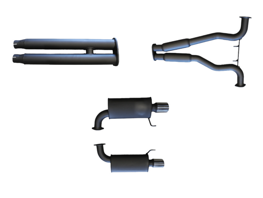 Manta | Twin 3″ Cat Back Exhaust System with Hotdog Mufflers Twin Tips | Ford Mustang FM S550 5.0L V8 Coupe 2015–2017