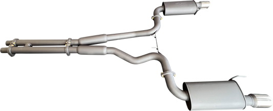 Manta - Ford Mustang V8 FM (2015-17) - Cat Back - 3" Dual Exhaust - without Centre Mufflers / with Rear Mufflers + Twin Tips