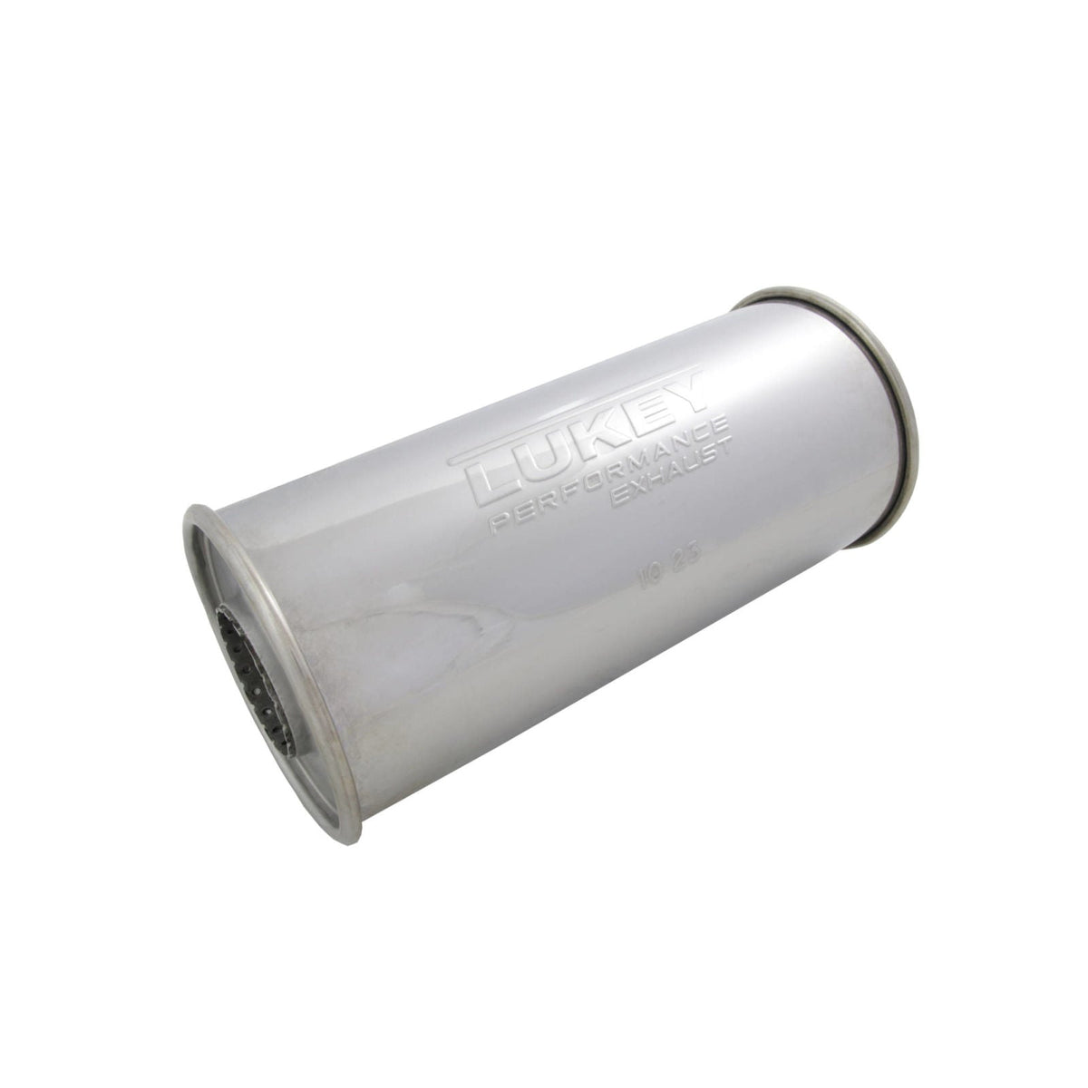 Lukey 2.25" Megaflow Muffler C/C 12"x5" Round 430 Stainless Steel