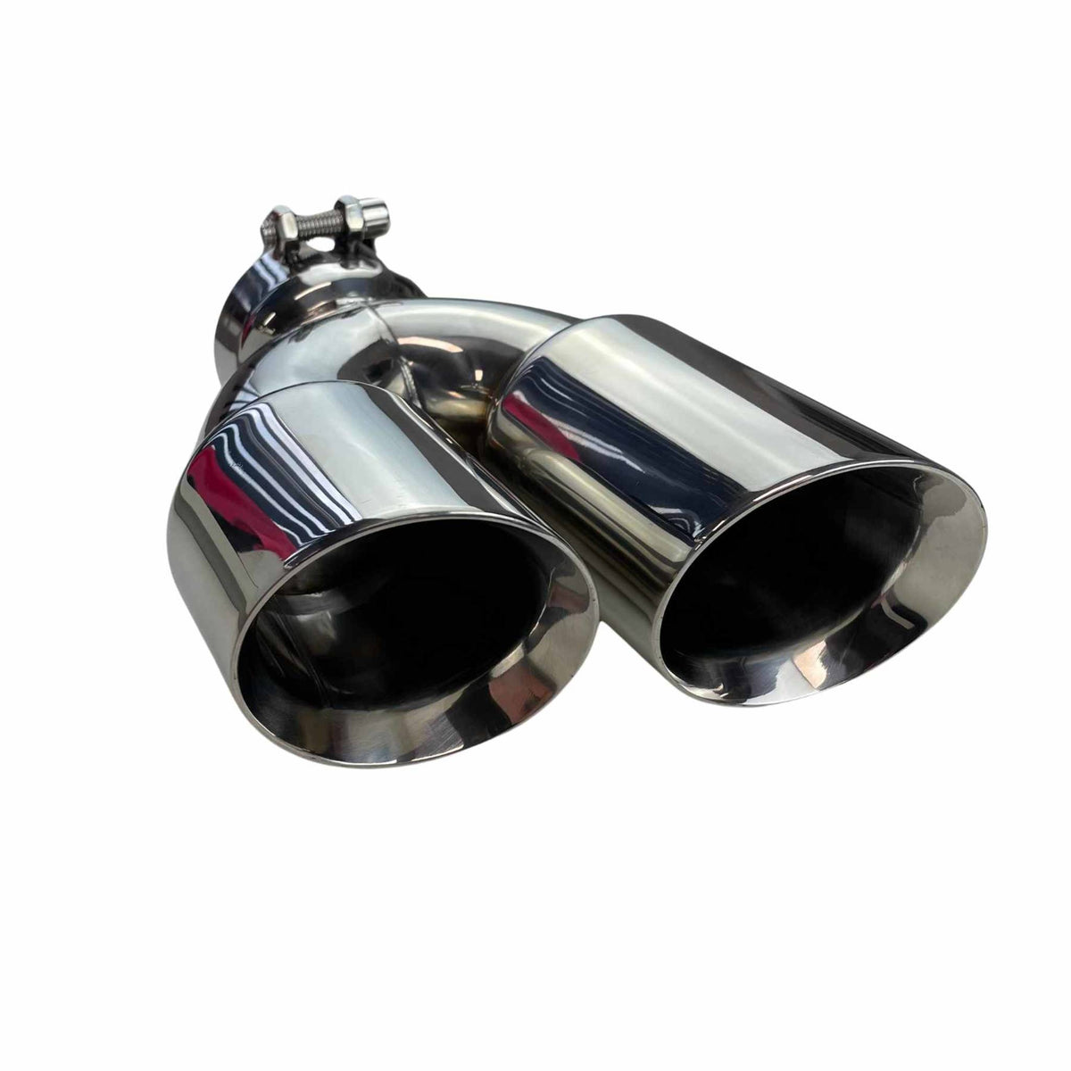 Redback Dual 3 1/4" Outlet 3" Inlet Clamp on Exhaust Tip- Double Wall - RYP005-76C