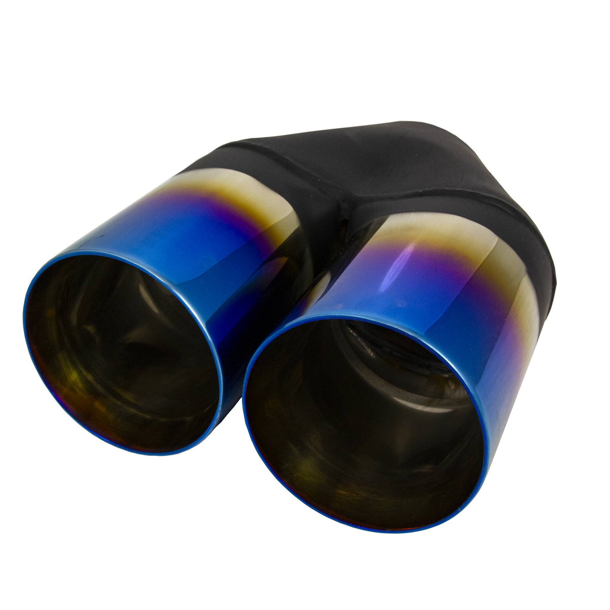 Redback Y-Piece 3.5" Exhaust Tip - Titanium Blue Finish Double Wall Inline - RYP092T