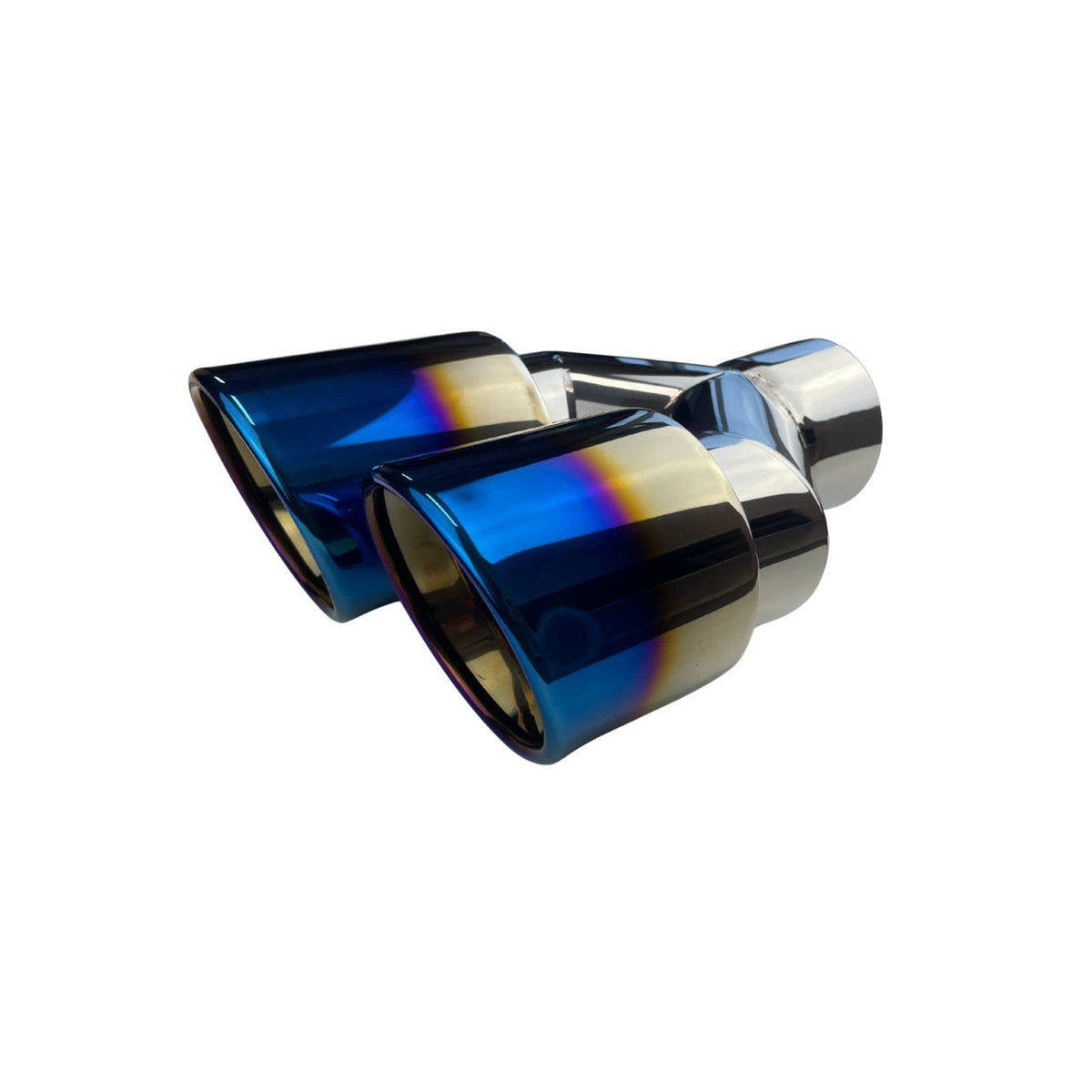 Redback Dual 4" Y Piece Exhaust Tip Right Hand Titanium Blue Finish 3" Inlet - RYP097RT