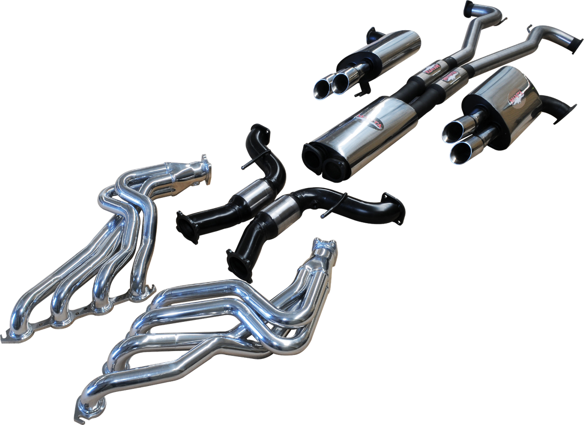 Manta Twin 3″ Stainless Full Exhaust System with 1⅞″ Extractors & Centre & Rear Mufflers | Holden Commodore VE 2006–2013