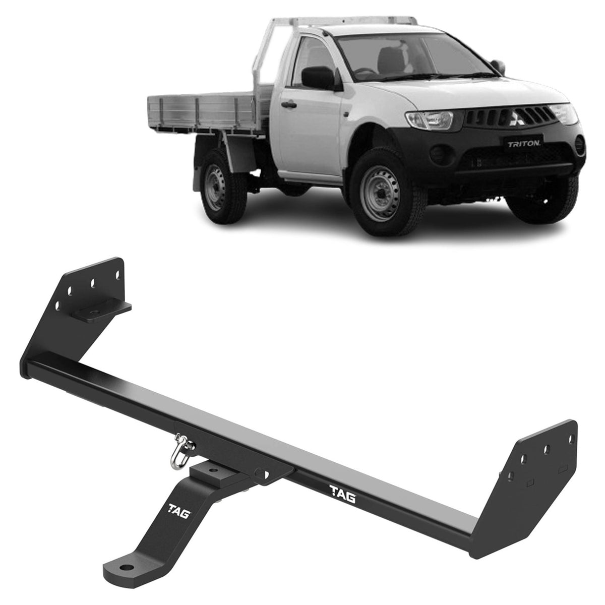 TAG Standard Duty Towbar & Direct Fit Wiring for Mitsubishi Triton ML MN No Rear Step 2006-2015 | 1200kg towing - T2C043-K201