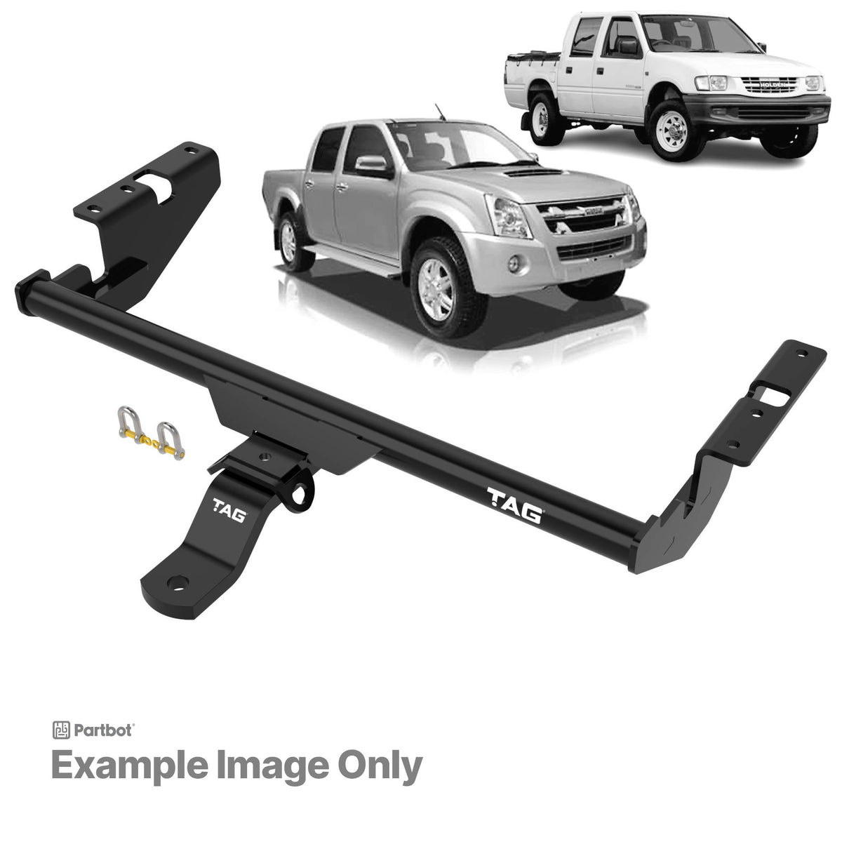 TAG Towbar Standard Duty for Holden Rodeo 2WD 2003-2012, Holden Colorado 2WD 2003-2012, Isuzu D-MAX 2WD 2003-2012 | 1200kg towing - T2H431