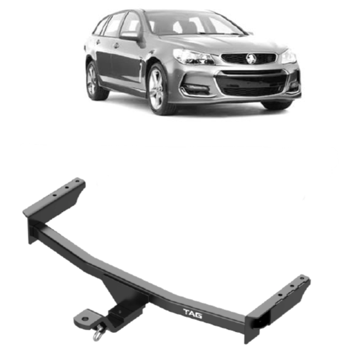 TAG Standard Duty Towbar and Direct Fit Wiring Harness for Holden Commodore VE Wagon 2008-2013 | 1600kg towing - T2H484-K202