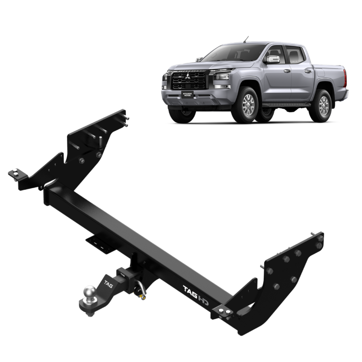 TAG - Mitsubishi Triton MV (2024 - On) Styleside Ute Heavy Duty Towbar & Direct Fit Wiring