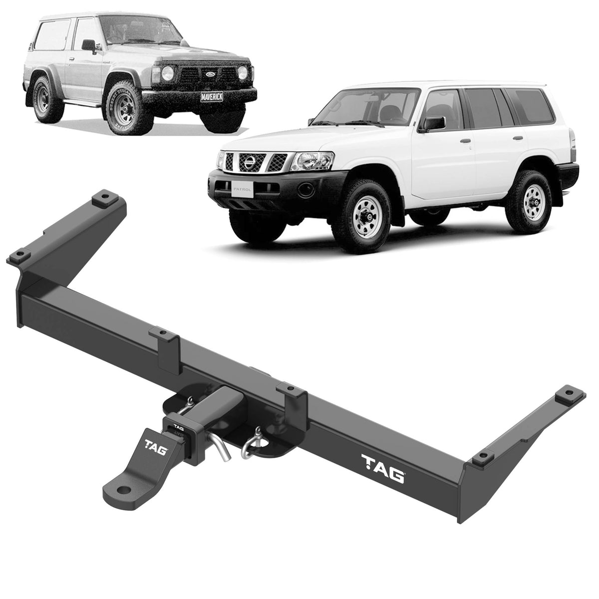 TAG Heavy Duty Towbar for Ford Maverick 1988-2016, Nissan Patrol 1997-2016 | 3500kg towing - T4D472