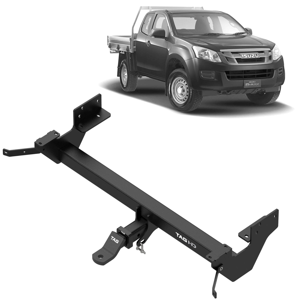 TAG Heavy Duty Towbar & Direct Fit Wiring Harness for Isuzu D-MAX Bumper Step WITH 2012-2020 | 3500kg towing - T4H597-K202