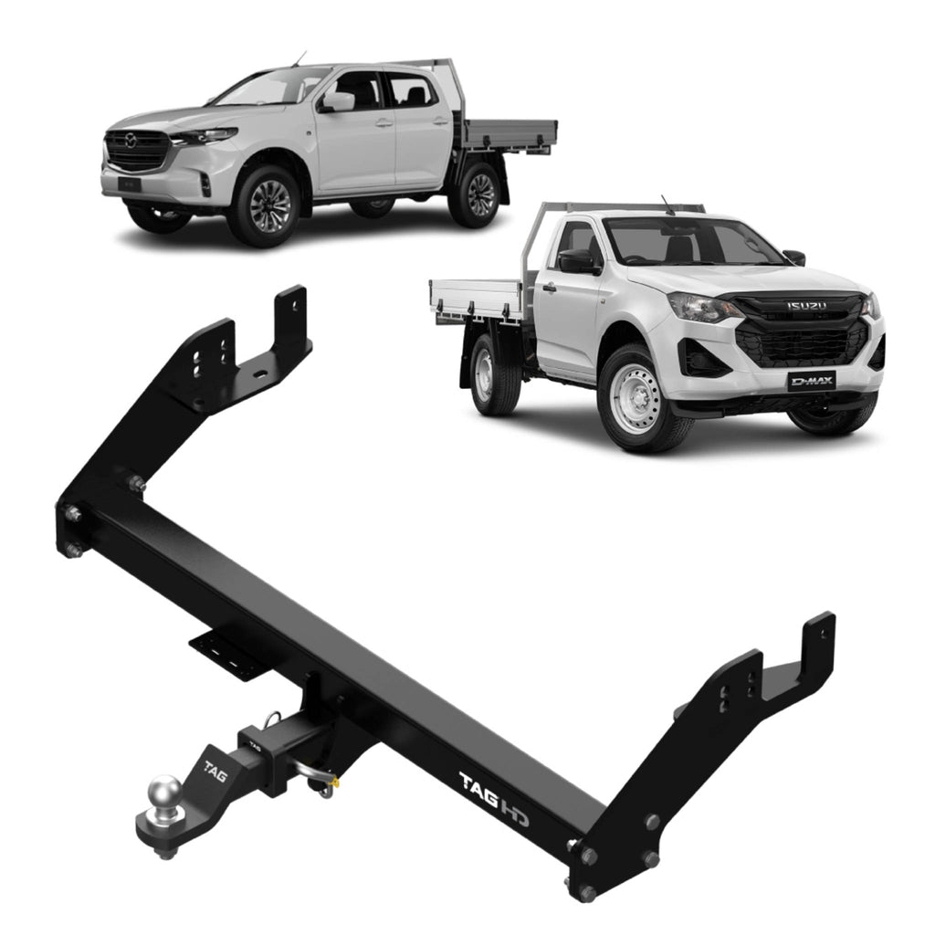 TAG - Mazda BT-50 (2020 - on), Isuzu D-MAX (2020 - on) Heavy Duty Extended Towbar Without Bumper Step