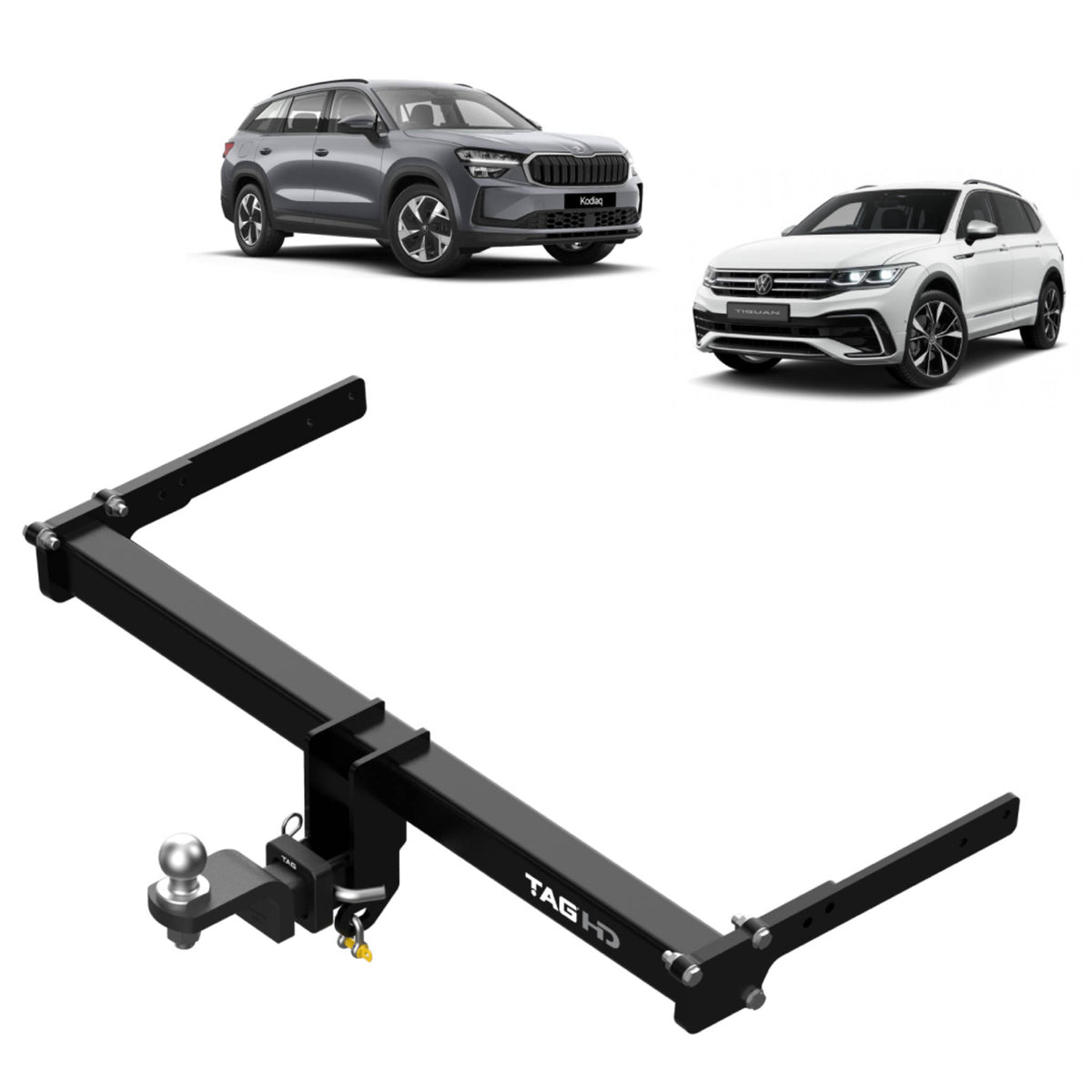 TAG Heavy Duty Towbar for Volkswagen Tiguan 2016-2024, Skoda Kodiaq 2016-on | 2500kg towing - T7PA27