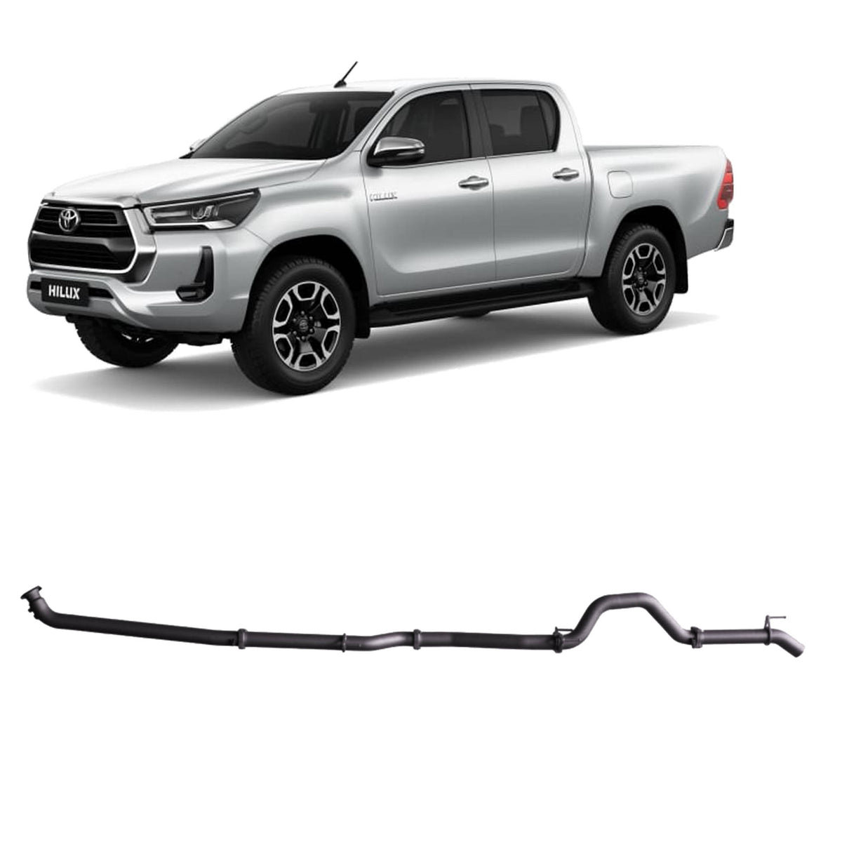Redback Extreme Duty Exhaust for Toyota Hilux N80 2.8L 2015-on | 76mm - THX48900-PO