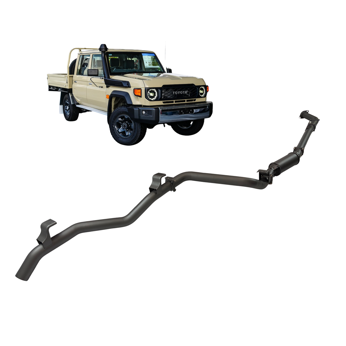 Redback Extreme Duty 3" DPF Back Exhaust with Resonator for Toyota Landcruiser 79 Series 2.8 - TLX44600-PR