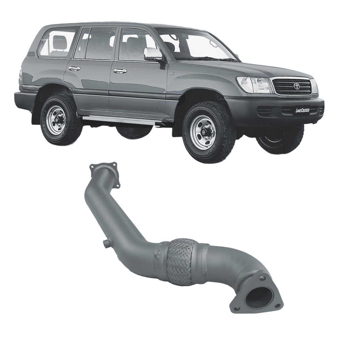 Redback Extreme Duty for Toyota Landcruiser 105 Series (1998 - 2007) Wagon Performance Exhaust, view 2