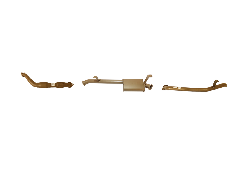 King Brown - Toyota Landcruiser 70/76 Series V8 4.5L Single Turbo Wagon March 2007 to August 2016 (without DPF/Air Purifier) - Single 3" With Cat and Centre Muffler Kit.