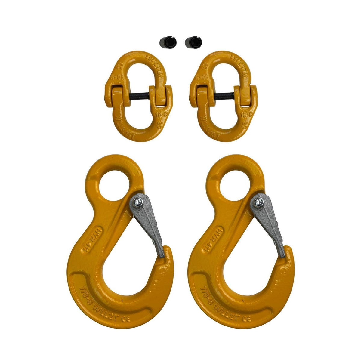 TAG 2T G80 Trailer Safety Chain Kit 8mm Eye Sling Hooks & Hammer Lock Connectors - ESH08-2-HLS001