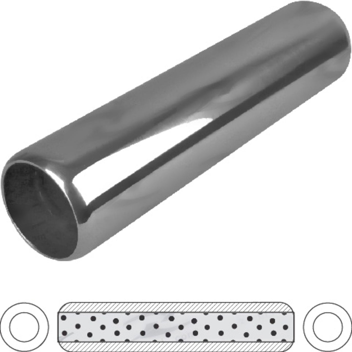 Redback - 3" Hotdog Centre/Centre 15"x3.5" Round 409 Stainless Steel