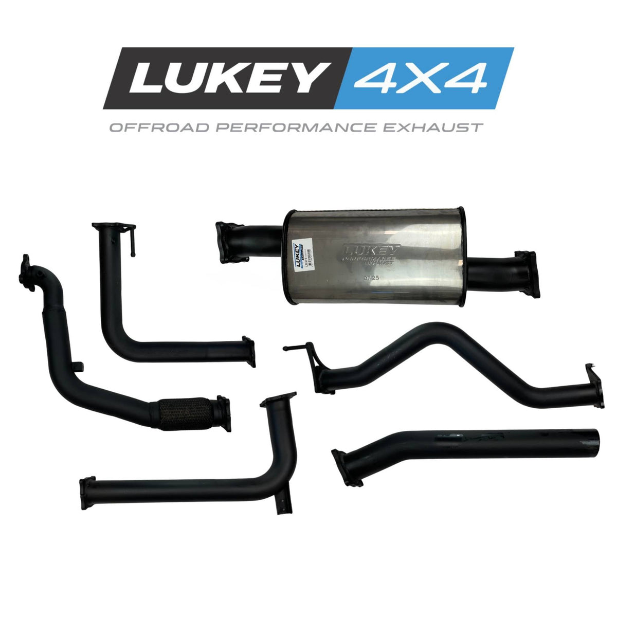 Lukey 4x4 Turbo Back Exhaust System for Nissan Navara D40 with Muffler | 76mm - LKY-NN-D40-PM