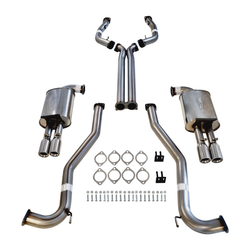 ESA - Holden Commodore VE VF V6 V8 Sedan Wagon Twin 3" Stainless Steel Catback Exhaust with X Pipe & Straight Tips