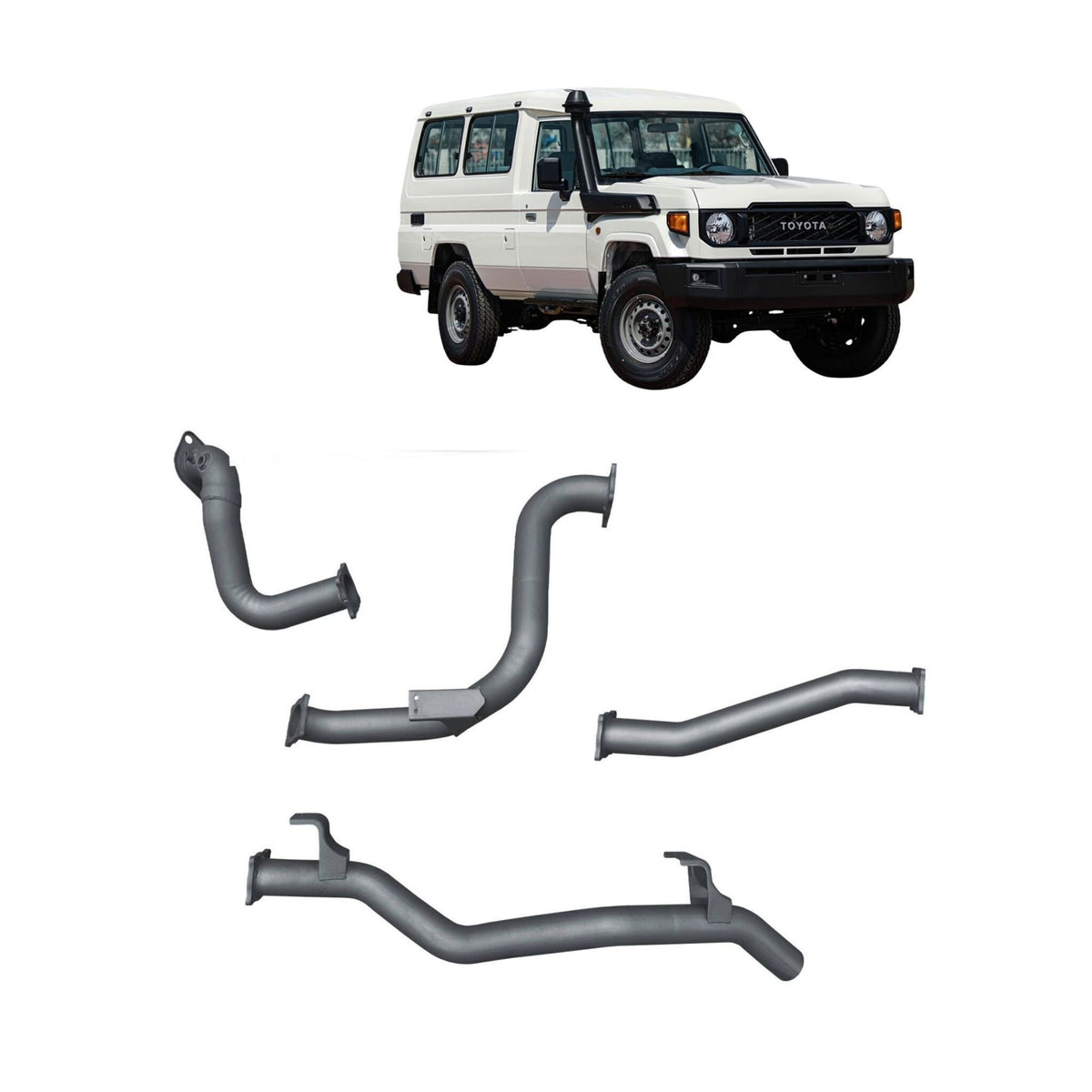 Redback Extreme Duty Exhaust for Toyota Landcruiser 78 Series Troop Carrier 2016-on | 76mm - TLX442800-PO