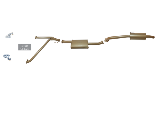 King Brown - Nissan Navara D40 4L Petrol Dual Cab/King Cab TD 2006 to 2016 - Single 2 1/2" with Headers Kit.