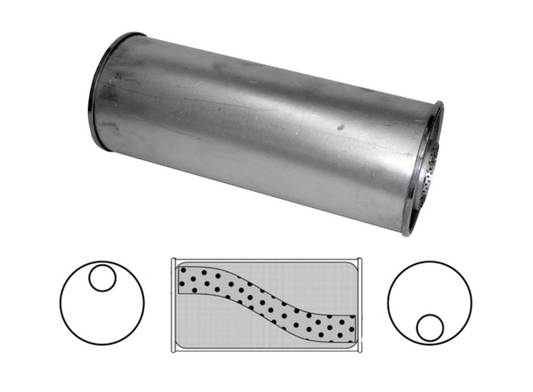 Redback 6" Round, 16" Long, 2 1/2" Offset/Offset - Megaflow - O736MN