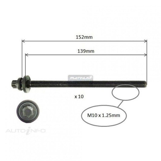CYLINDER HEAD BOLT SET - HOLDEN CRUZE JG JH 1.8L F18D4 6/09-ON