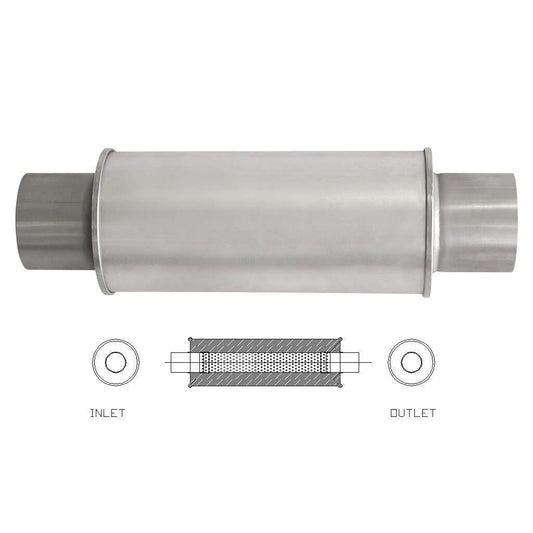 MSA Universal Muffler - 4" Inch 6" Round X 14" Long Straight Through