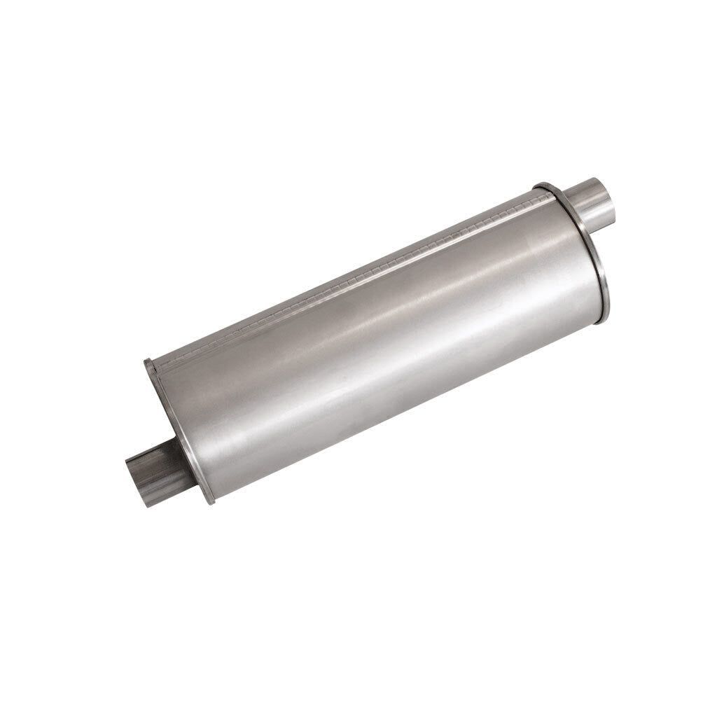 MSA Universal Muffler - 2" Inch 6" Round X 18" Long Triple Flow RH Offset/Offset