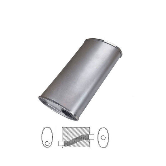 MSA Universal Muffler - 2" Inch 8" x 4" Oval 14" Lng Straight