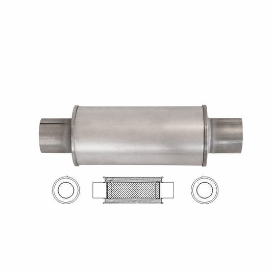 MSA Universal Muffler - 2.5" Inch 5" Round X 12" Inch Long Straight Through