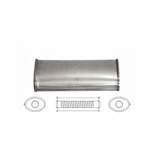 MSA Universal Muffler - 2.25" Inch 5"x MSA Universal Muffler - 3" Oval 14" Long Glass