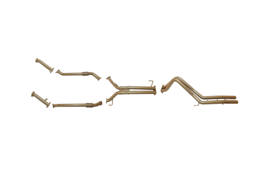 King Brown - Toyota Landcruiser 200 Series V8 4.5L Diesel Twin Turbo 2008 to Sep 2015 (without DPF/Air Purifier) - Twin 2 1/2" with Centre Pipe and Rear Pipe Option Kit