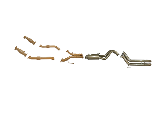 King Brown - Toyota Landcruiser 200 Series V8 4.5L Diesel Twin Turbo 2008 to Sep 2015 (without DPF/Air Purifier) - Twin 3" with CATS and Centre Muffler Kit