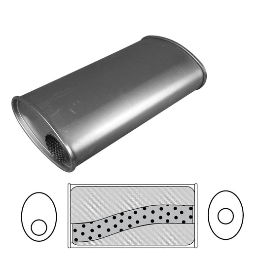 Redback 8" x 5" Oval, 14" Long, 3" Offset/Centre, Megaflow (No Spigots) - D827MN