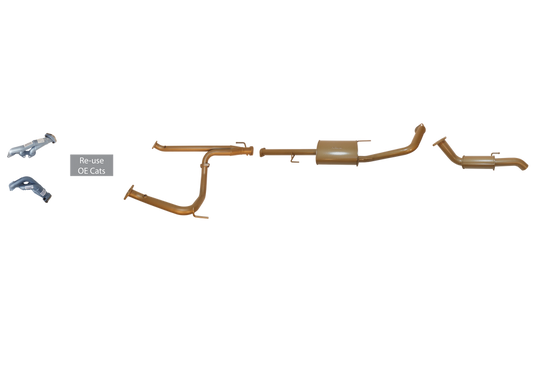 KingBrown - Toyota Prado 120 Series 4.0L V6 Petrol (2002-2009) SUV Single 2 1/2" CAT Delete with Headers Kit Exhaust