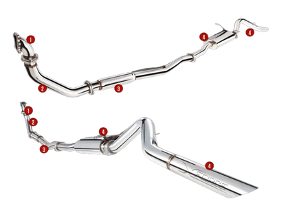 XForce - NISSAN NAVARA	D22 3.0L TURBO DIESEL (1997-2009), 3″ Stainless Steel Turbo Back System Non-Polished