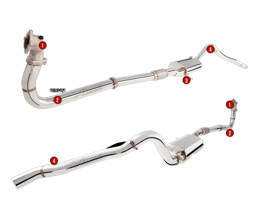 XForce - NISSAN PATROL GU 4.2L TURBO DIESEL UTE 1999-2006, 4.2L ‘Leaf Spring’ Stainless Steel 3′ Cat Back System
