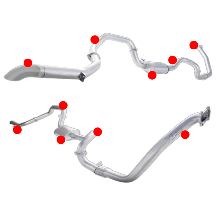 XFORCE - TOYOTA	LANDCRUISER 80 SERIES (1990-1998), 3" Inch Raw 409 Turbo Back Exhaust System